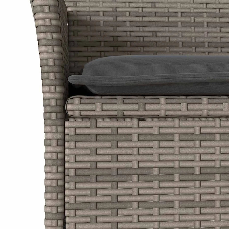Ensemble à manger de jardin et coussins 5 pcs gris rotin acacia - 5