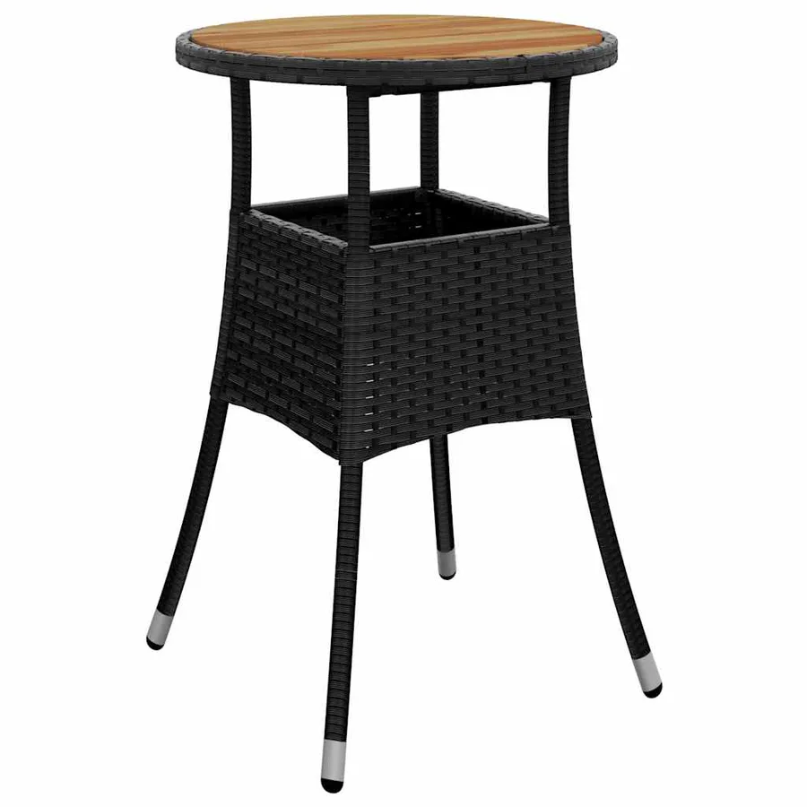 Ensemble à manger de jardin et coussins 5 pcs noir rotin acacia - 4