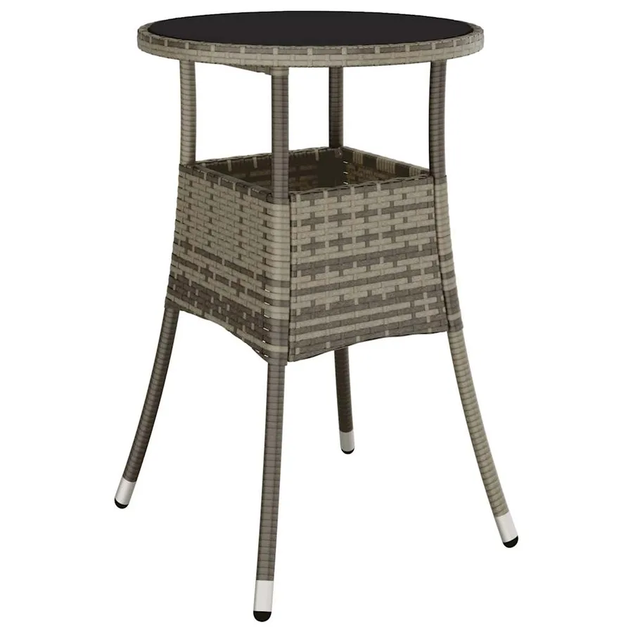 Ensemble à manger de jardin et coussins 5 pcs gris rotin verre - 4