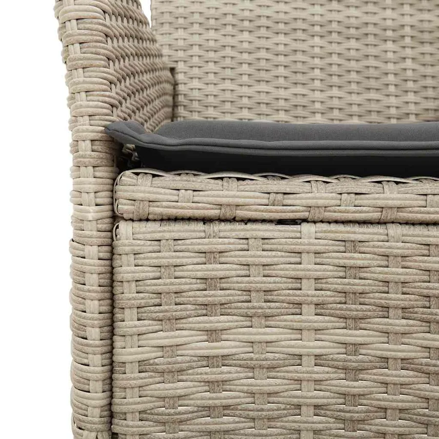 Ensemble à manger de jardin avec coussins 3 pcs rotin et verre - 5