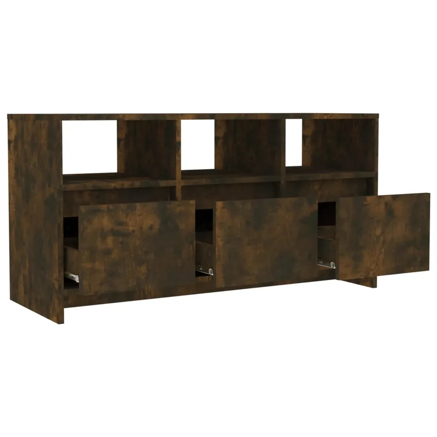 Meuble TV Chêne fumé 102x37,5x52,5 cm Bois d'ingénierie - 5