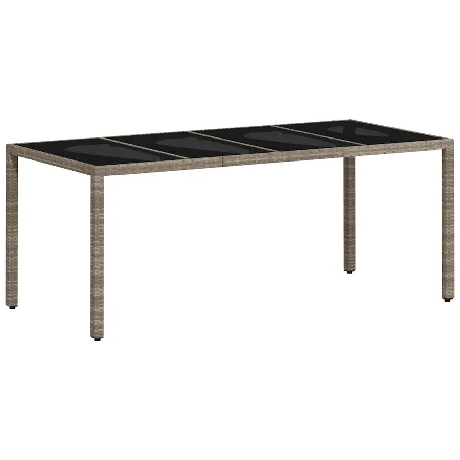 Ensemble à manger de jardin avec coussins 9 pcs rotin et verre - 4