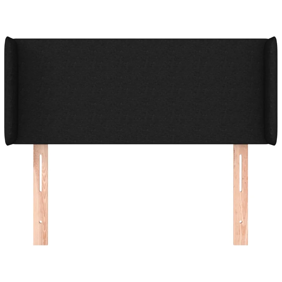 Tête de lit avec oreilles Noir 83x16x78/88 cm Tissu - 3
