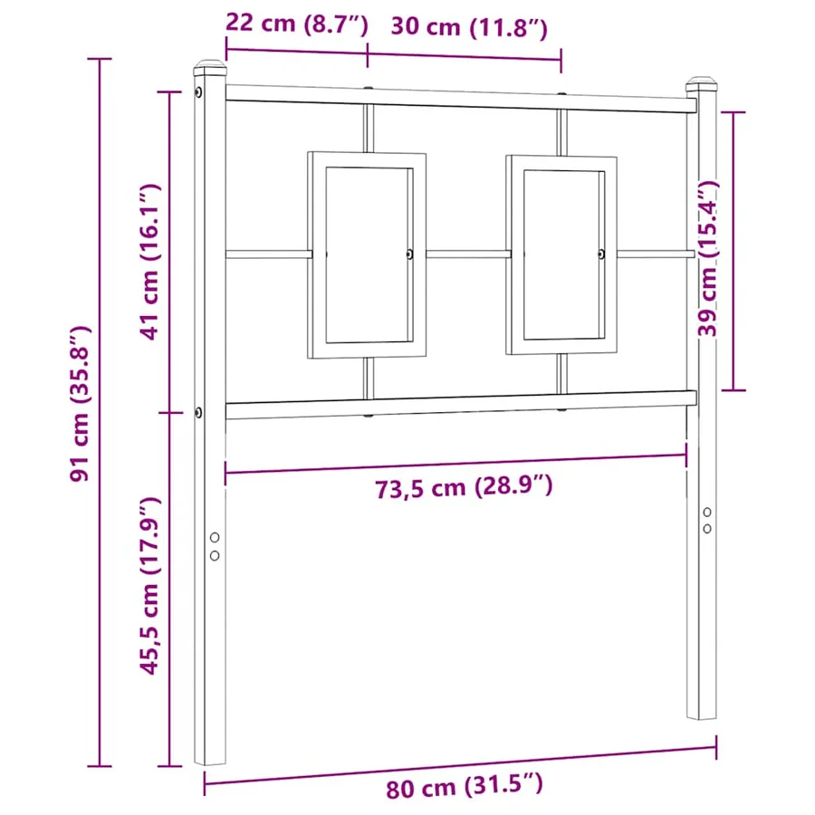 Tête de lit de remplacement métal blanc 75 cm - 7