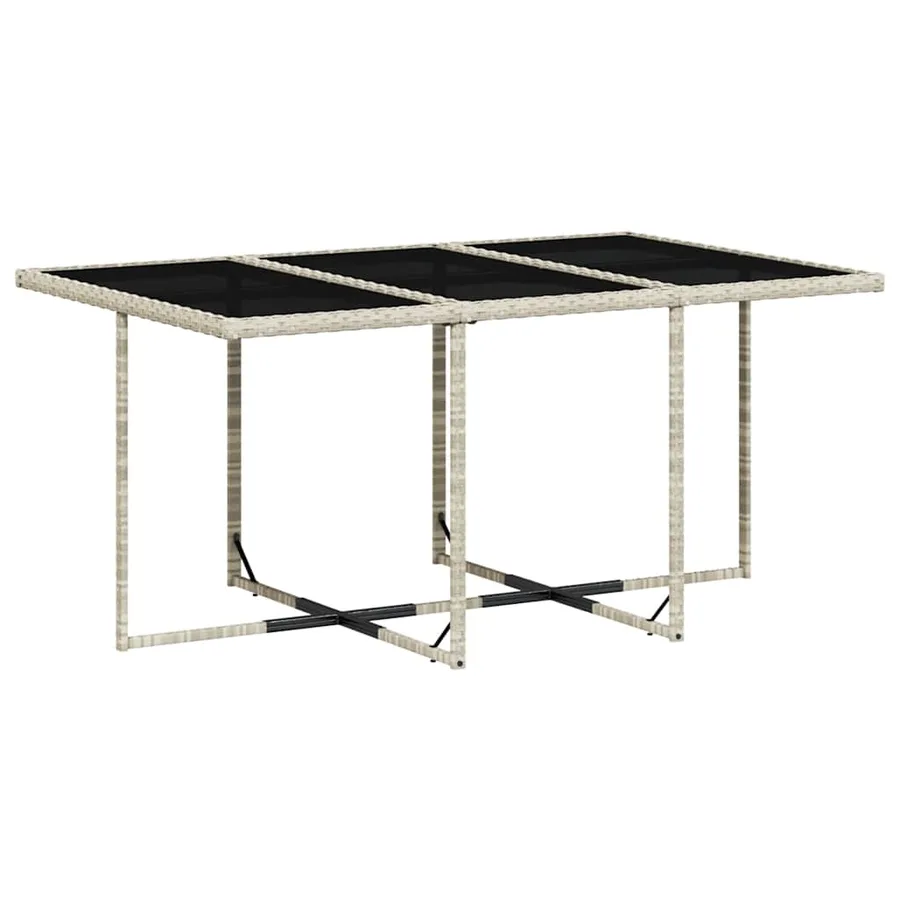 Ensemble à manger de jardin 11pcs avec coussins gris poly rotin - 4