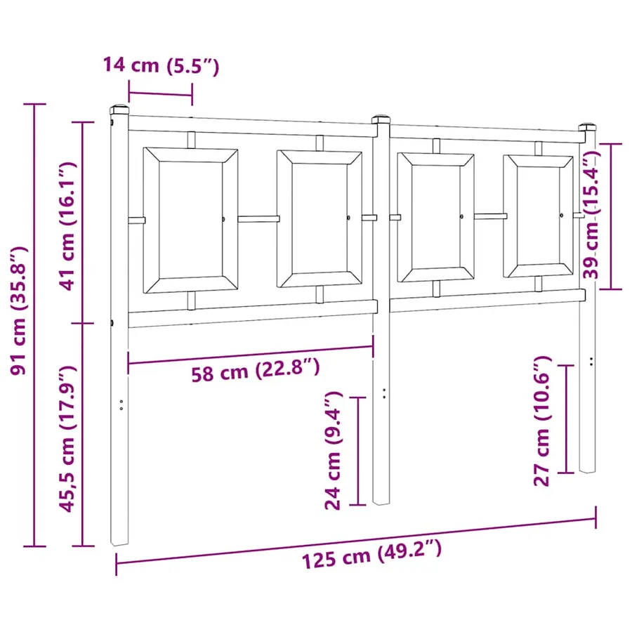 Tête de lit de remplacement métal blanc 120 cm - 7