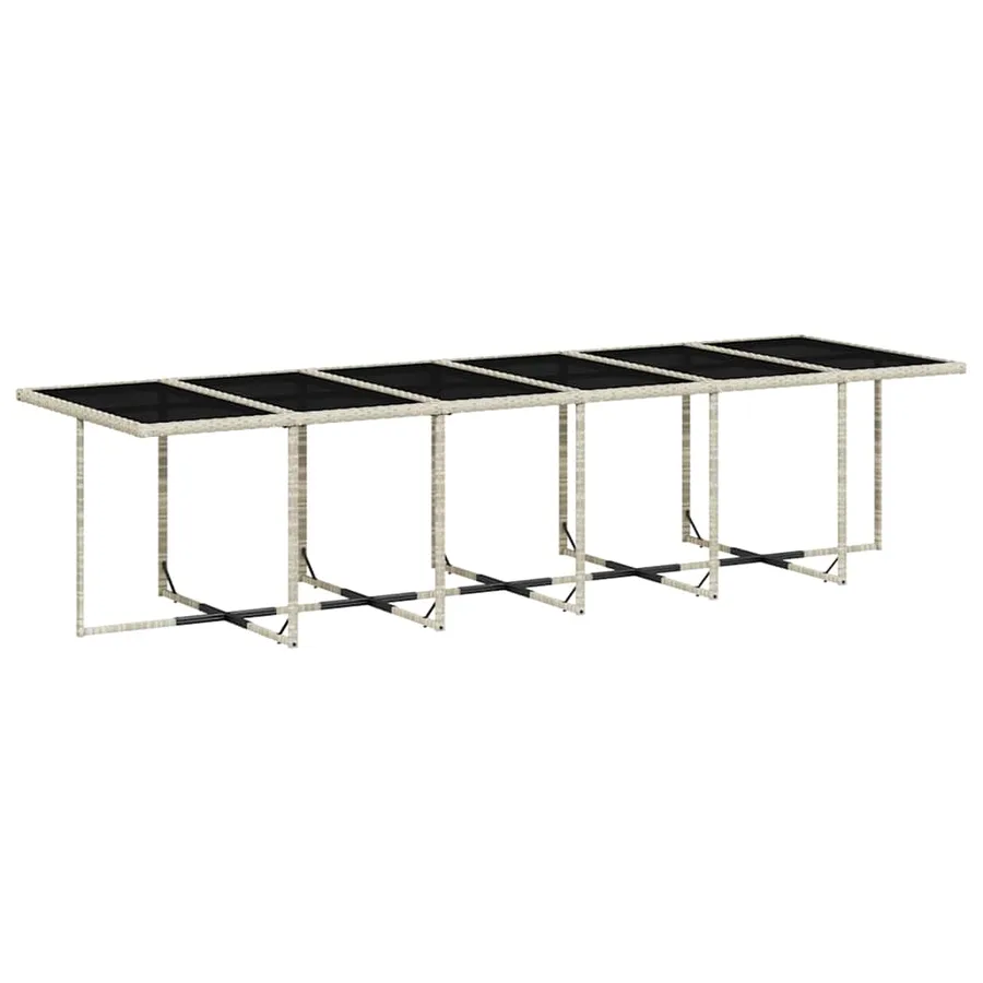 Ensemble à manger de jardin et coussins 17 pcs gris clair rotin - 4