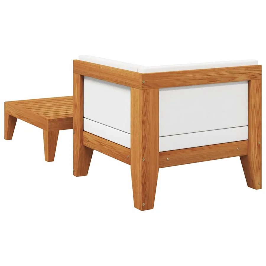 Salon de jardin 2 pcs avec coussins Bois d'acacia solide - 5