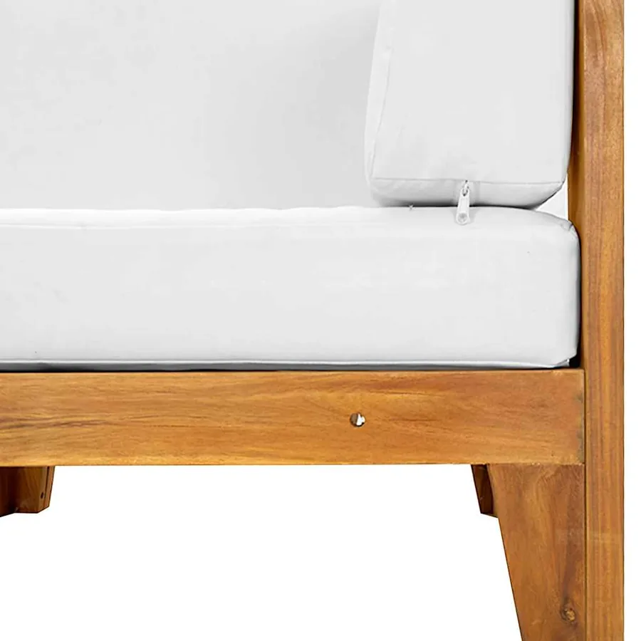 Salon de jardin 2 pcs avec coussins Bois d'acacia solide - 6
