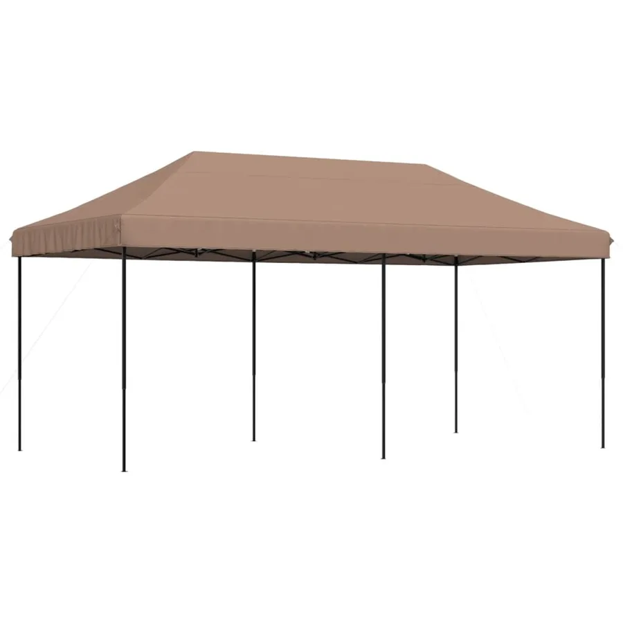 Tente de réception pliable escamotable marron 580x292x315 cm - 2