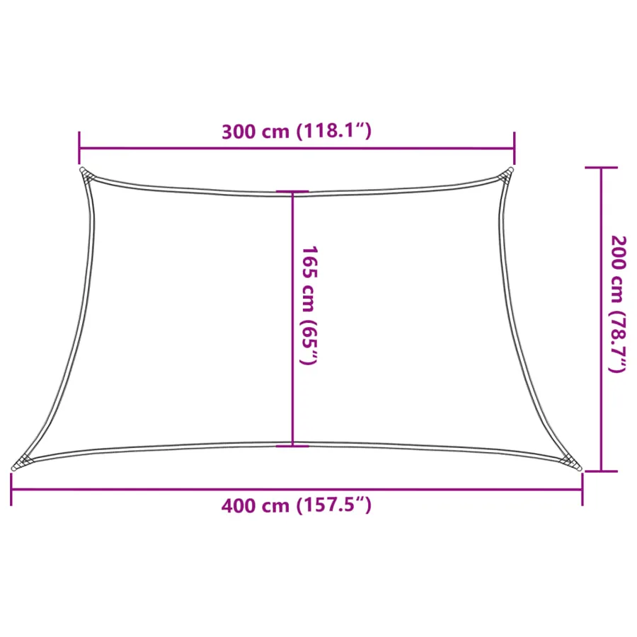 Voile d'ombrage 160 g/m² Jaune 3/4x2 m PEHD - 10
