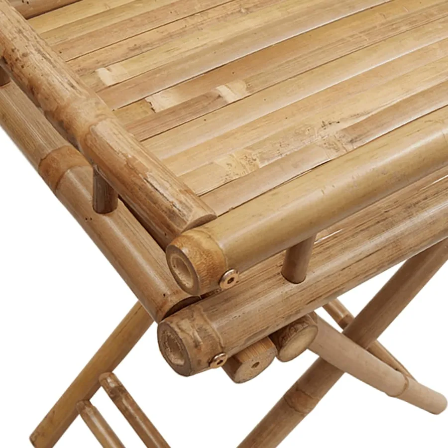 Table à plateau pliante 60x40x68 cm bambou - 9