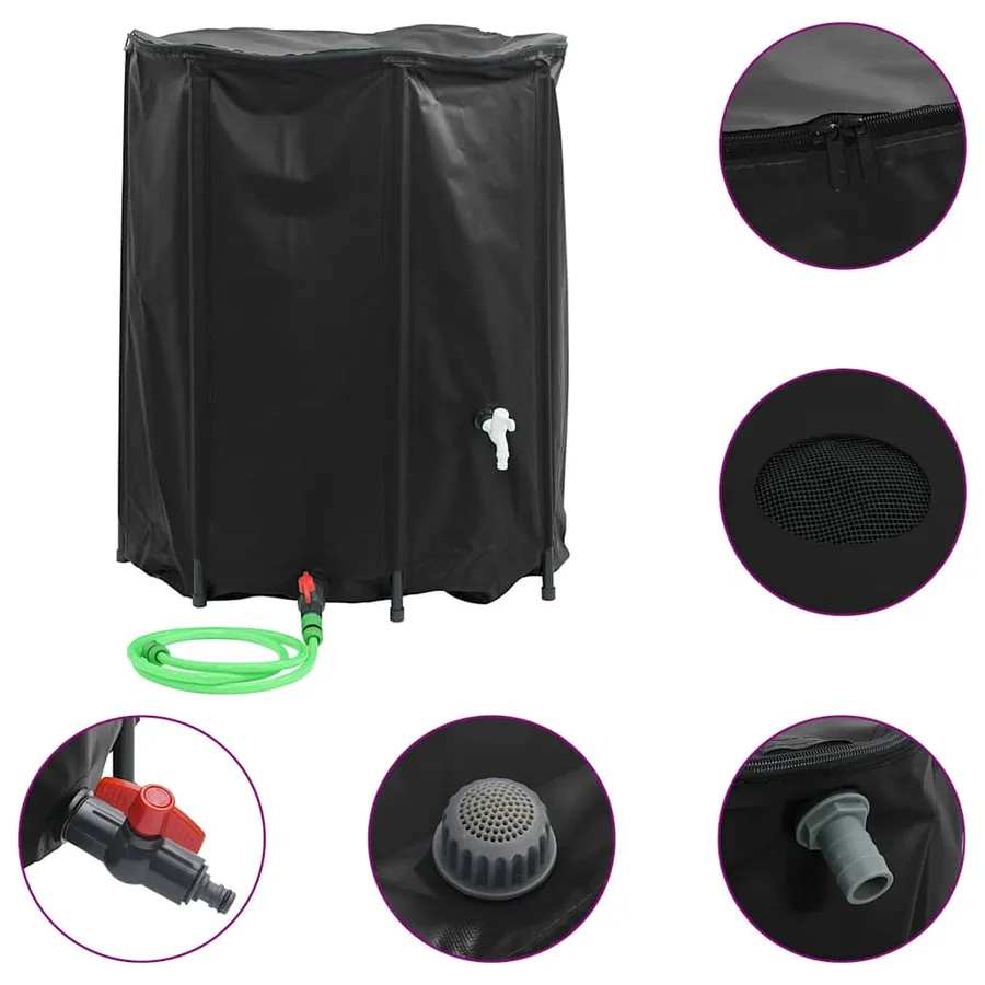 Réservoir d'eau avec robinet pliable 1250 L PVC - 2