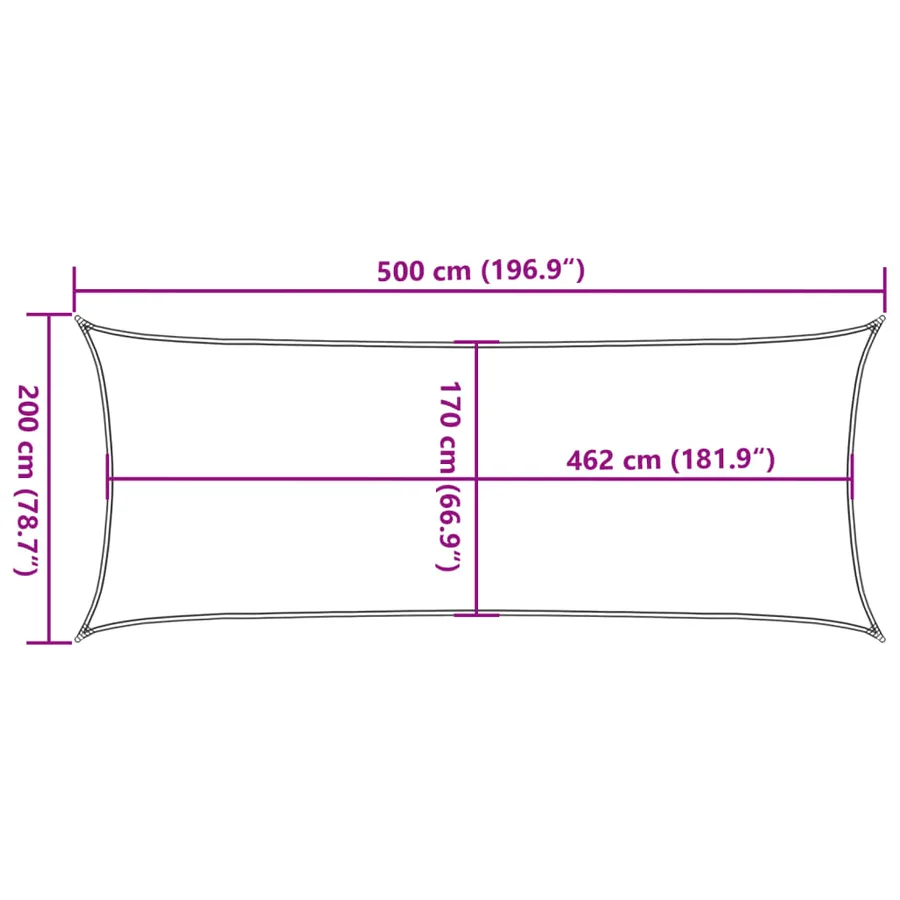Voile d'ombrage sable 5x2 m 100 % polyester oxford - 10