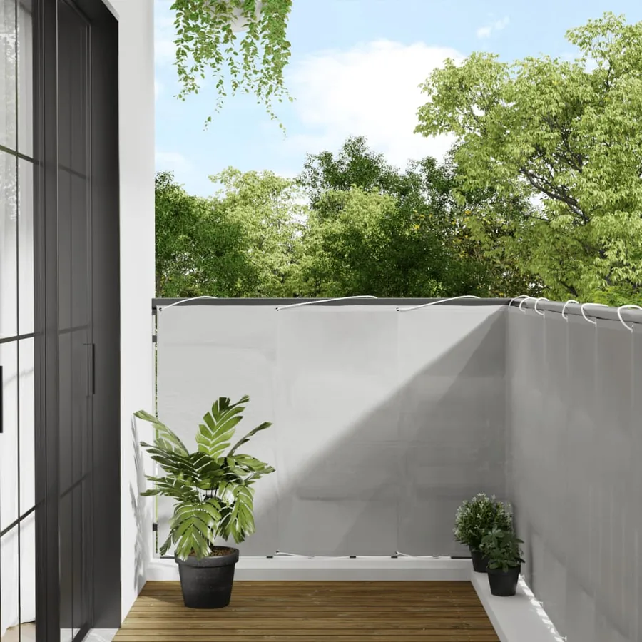 Écran de balcon gris clair 120x500 cm 100% polyester oxford