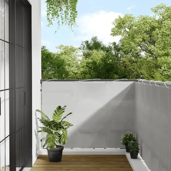 Écran de balcon gris clair 120x500 cm 100% polyester oxford