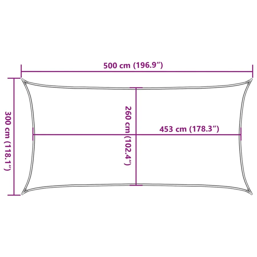 Voile d'ombrage gris clair 5x3 m 100% polyester oxford - 10