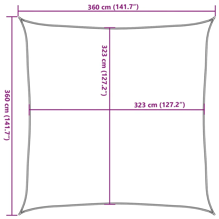 Voile d'ombrage gris clair 3,6x3,6 m 100% polyester oxford - 10