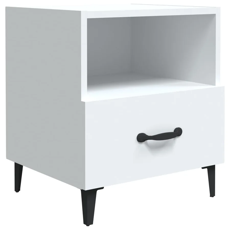 Tables de chevet 2 pcs Blanc Bois d'ingénierie - 3