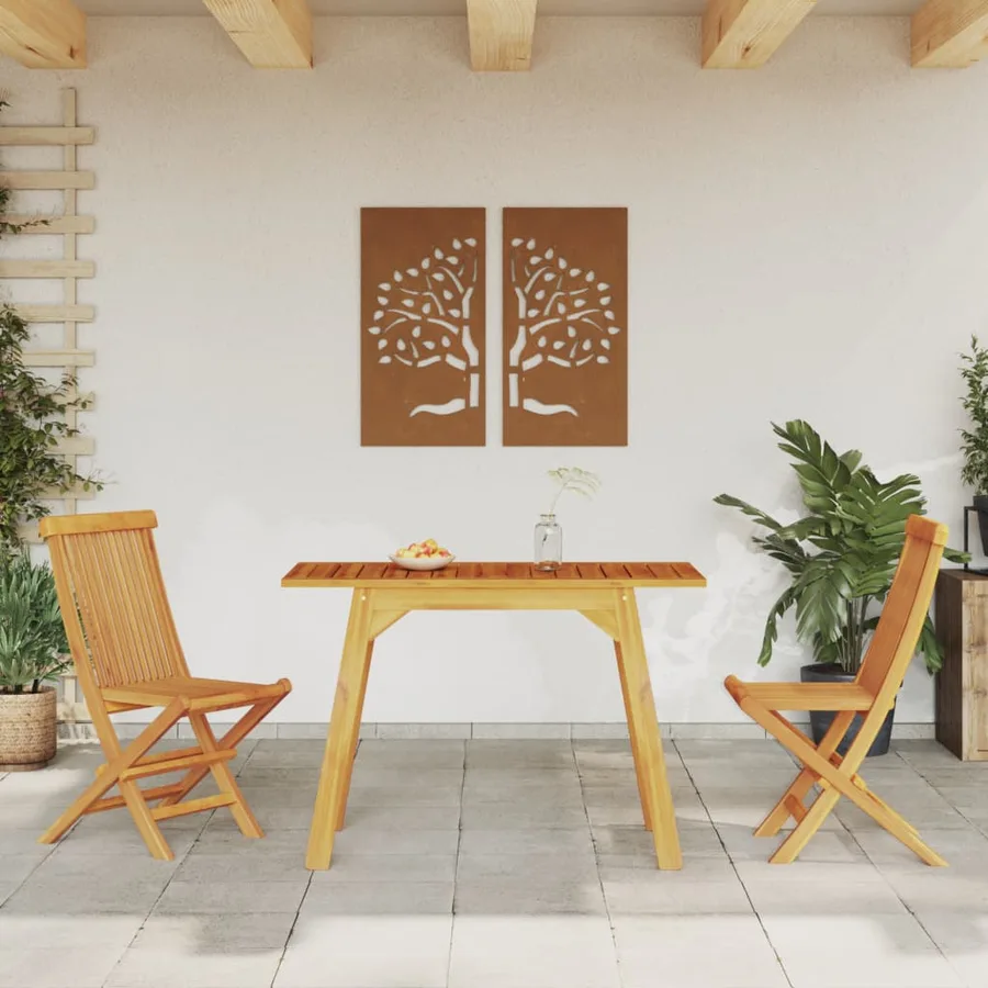 Table à manger de jardin 110x56x75 cm bois massif d'acacia - 3