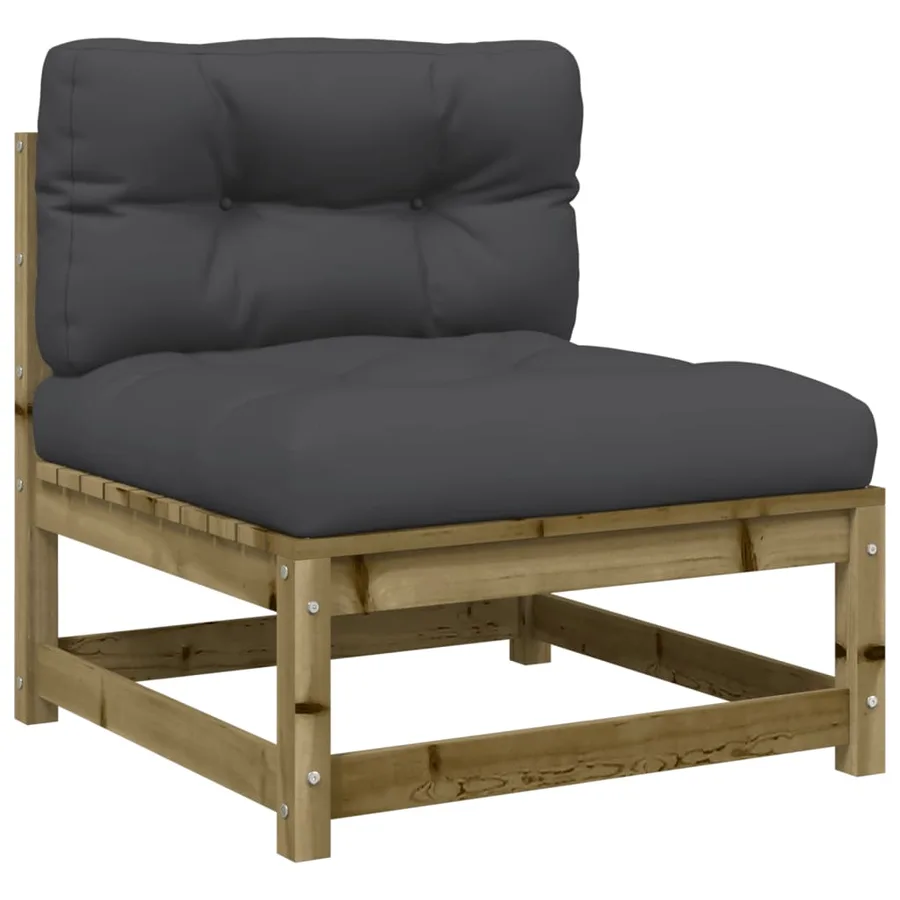 Salon de jardin 3 pcs avec coussins bois de pin imprégné - 5