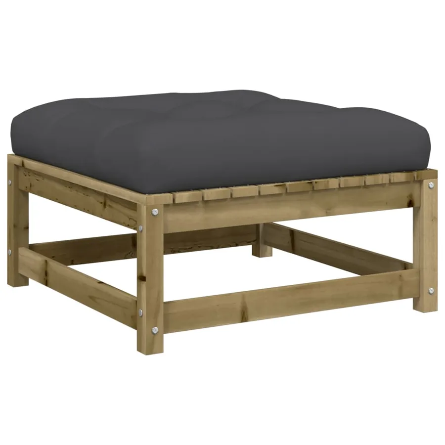 Salon de jardin 3 pcs avec coussins bois de pin imprégné - 6