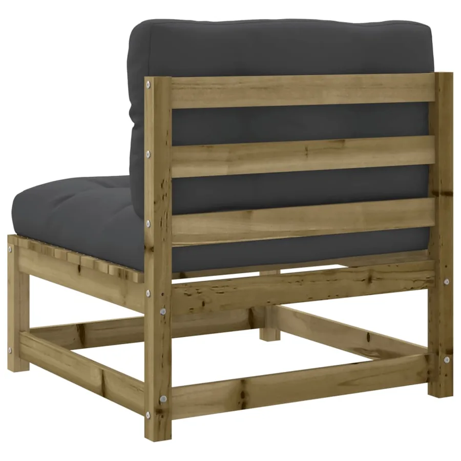 Salon de jardin 3 pcs avec coussins bois de pin imprégné - 8