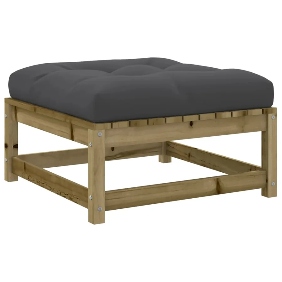 Salon de jardin 3 pcs avec coussins bois de pin imprégné - 9