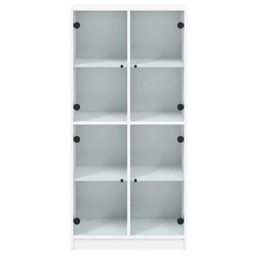 Buffet haut avec portes blanc 68x37x142 cm bois d'ingénierie - 7