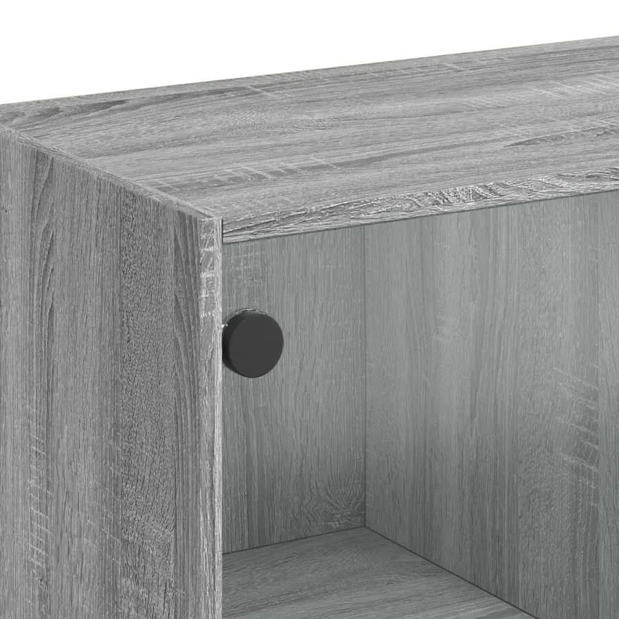 Buffet haut avec portes gris sonoma 68x37x109cm bois ingénierie - 10