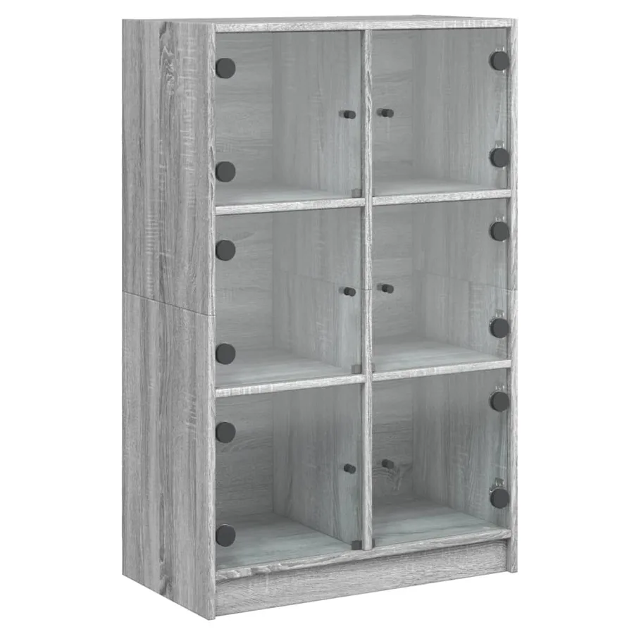 Buffet haut avec portes gris sonoma 68x37x109cm bois ingénierie - 2