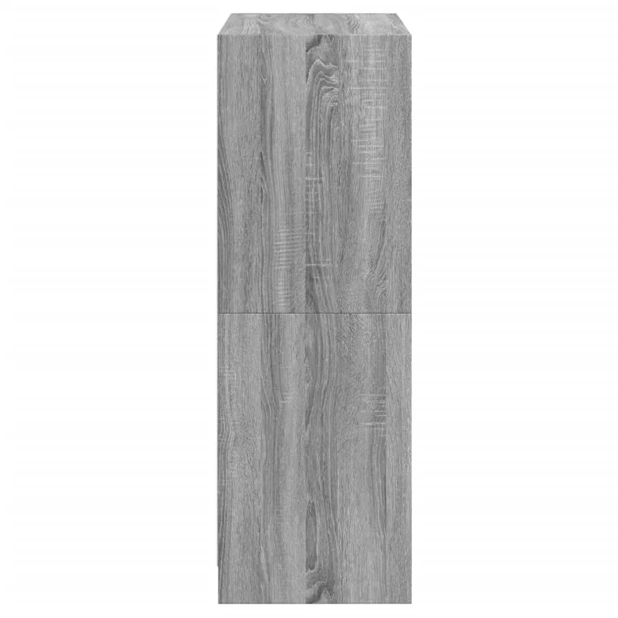 Buffet haut avec portes gris sonoma 68x37x109cm bois ingénierie - 8