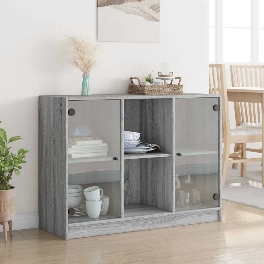Buffet sonoma gris 102x37x75,5 cm bois d'ingénierie - 3