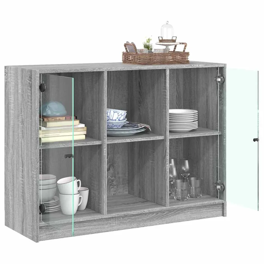 Buffet sonoma gris 102x37x75,5 cm bois d'ingénierie - 4