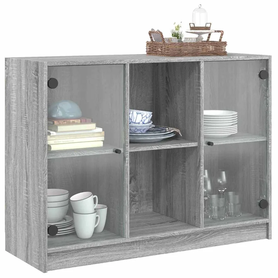 Buffet sonoma gris 102x37x75,5 cm bois d'ingénierie - 5
