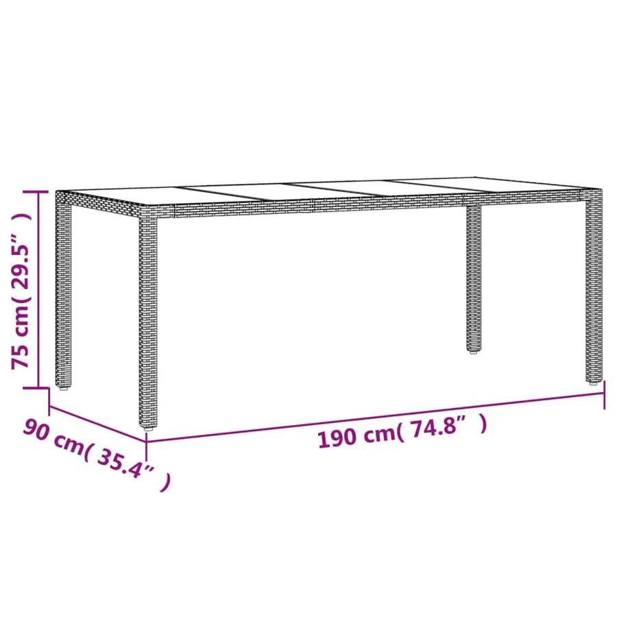 Ensemble à manger de jardin et coussins 7 pcs gris rotin acacia - 9