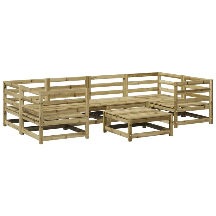 Salon de jardin 7 pcs bois de pin imprégné - 2