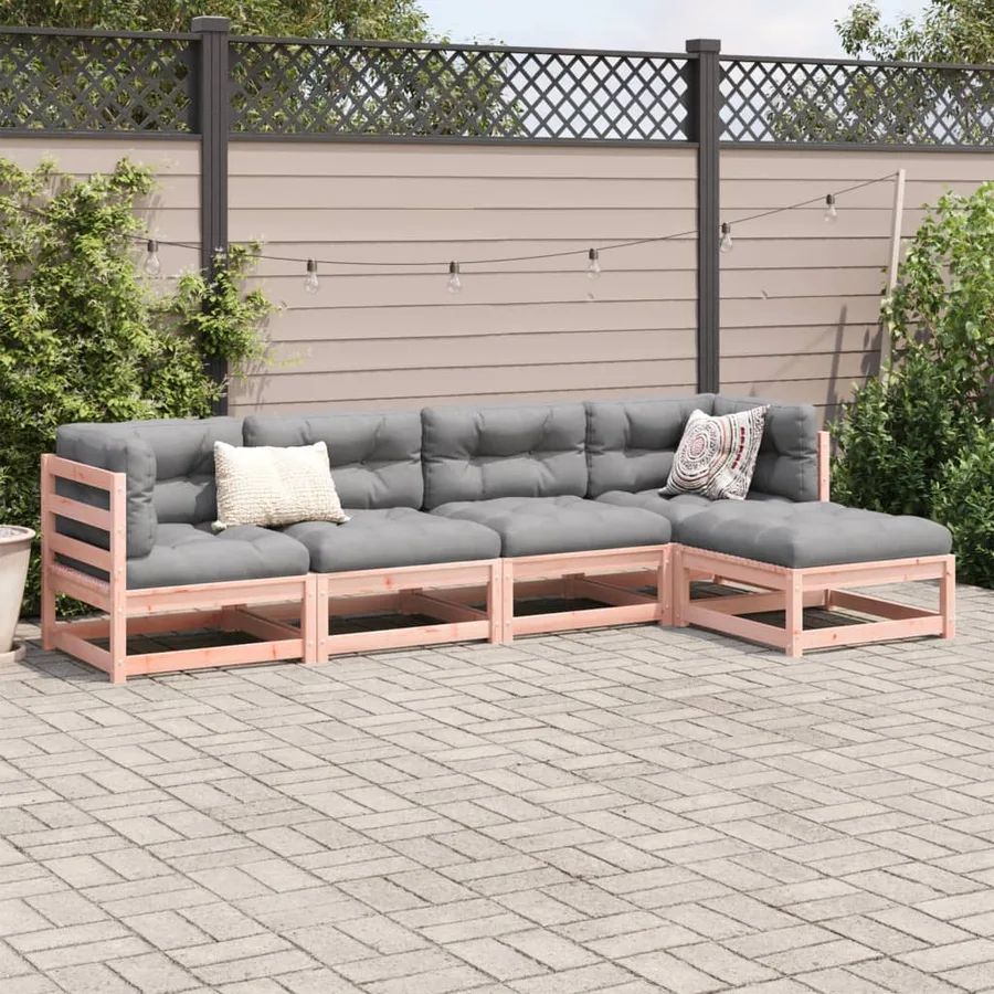 Salon de jardin 5 pcs bois massif sapin de douglas - 3