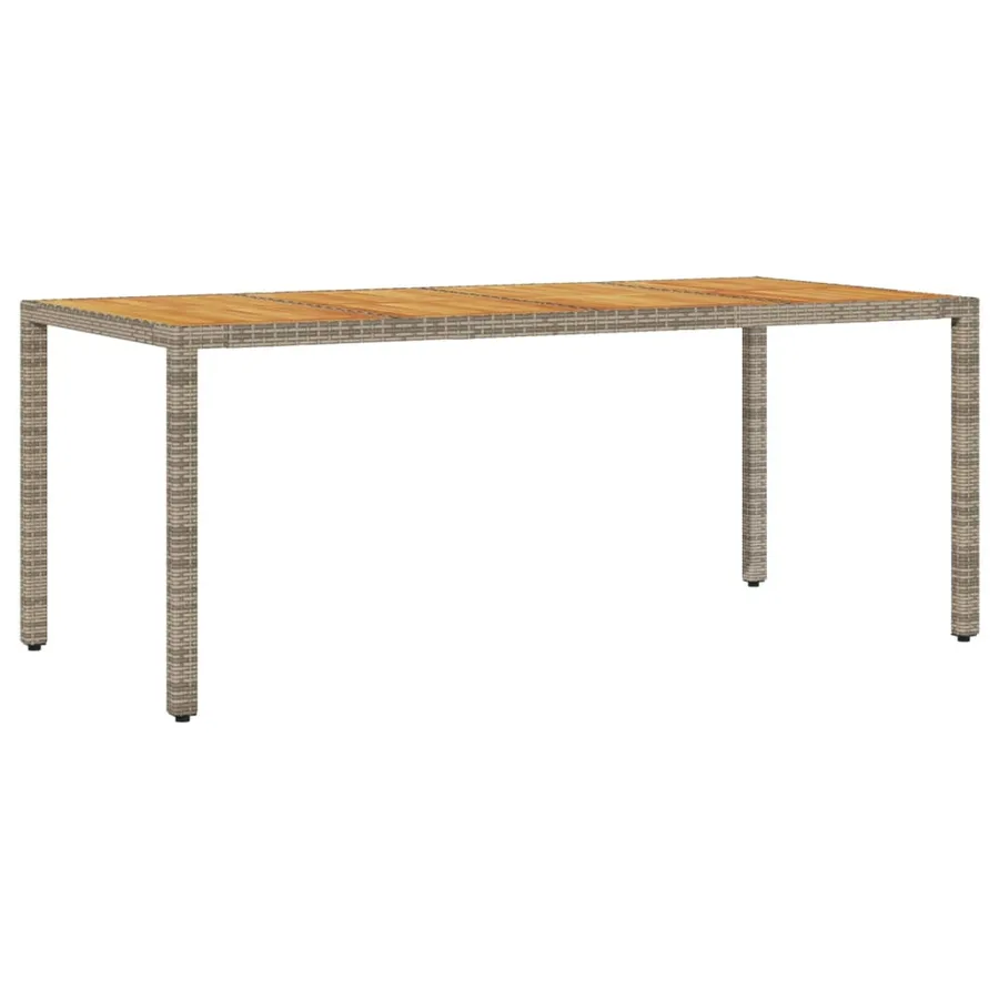 Ensemble à manger de jardin et coussins 9 pcs gris rotin acacia - 4