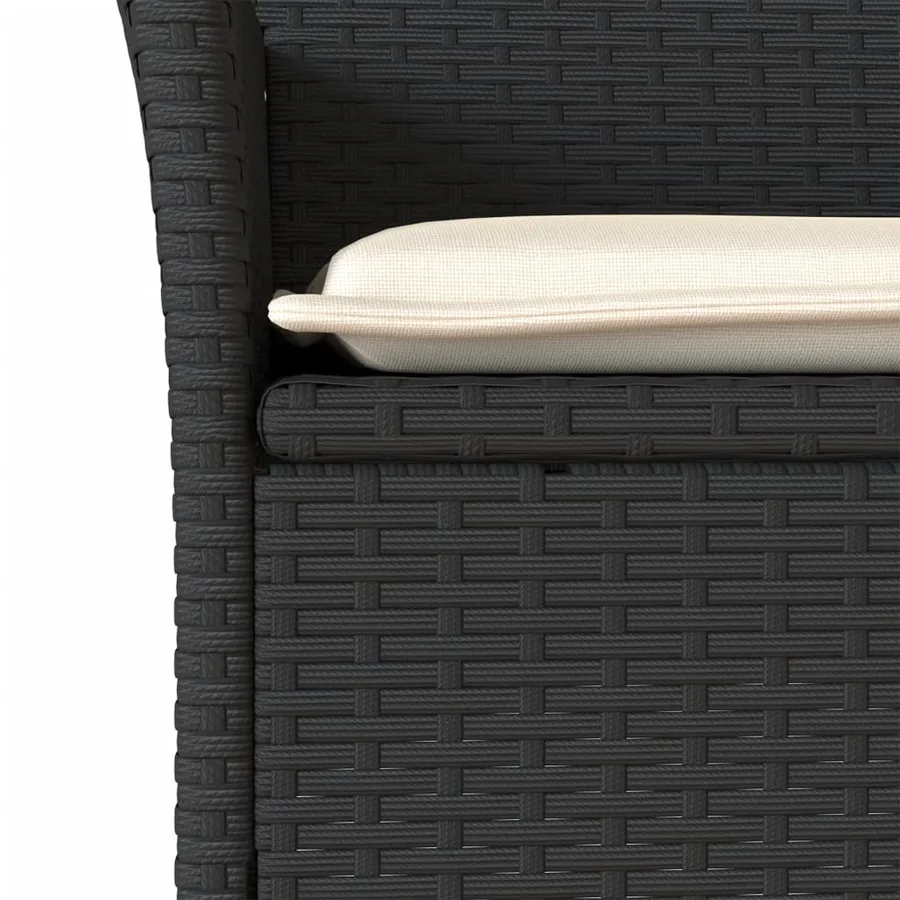 Ensemble à manger de jardin et coussins 9 pcs noir rotin acacia - 5