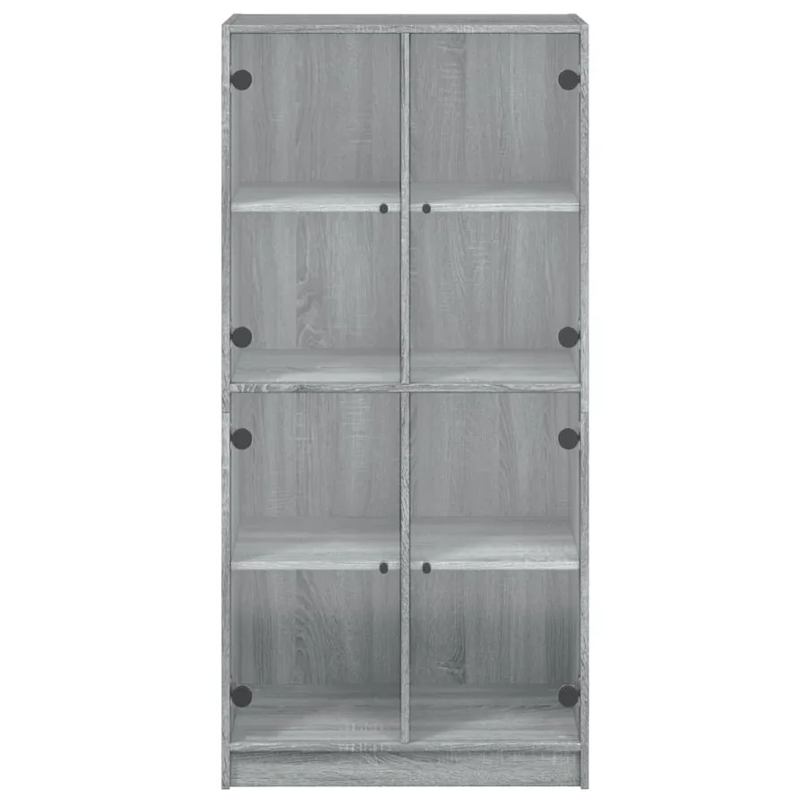 Buffet haut avec portes gris sonoma 68x37x142cm bois ingénierie - 7