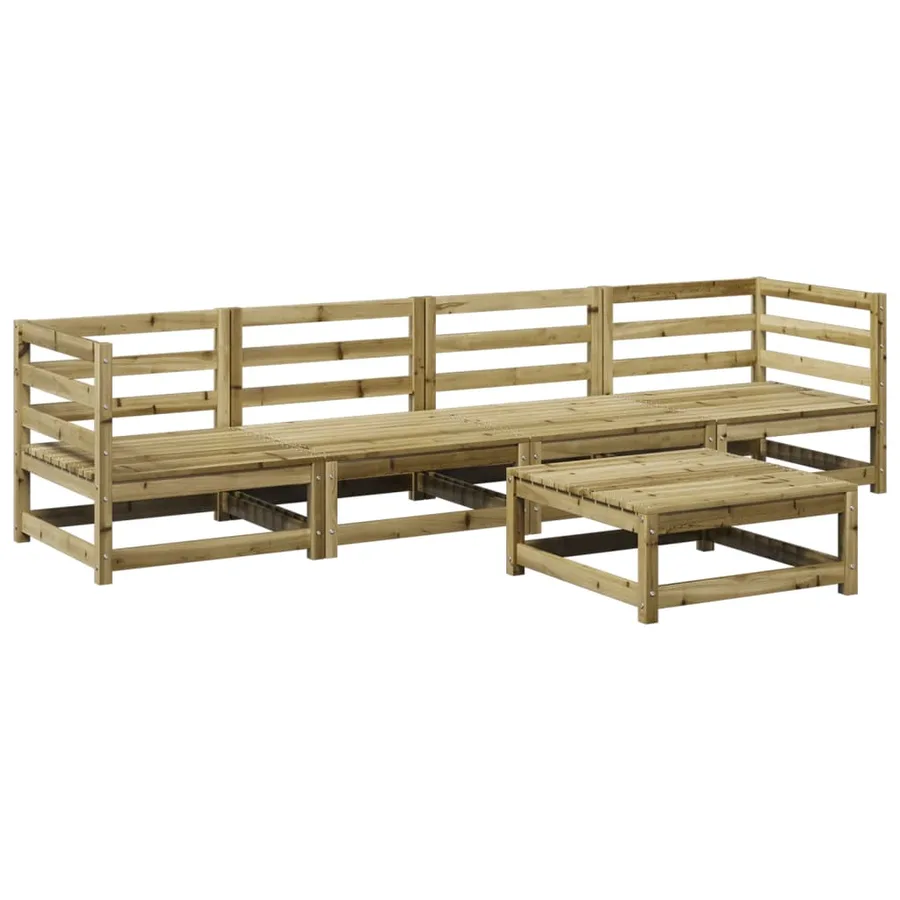Salon de jardin 5 pcs bois de pin imprégné - 2