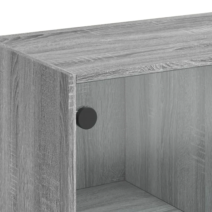 Buffet haut avec portes gris sonoma 68x37x142cm bois ingénierie - 10