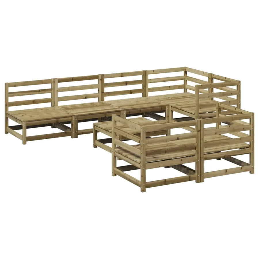 Salon de jardin 8 pcs bois de pin imprégné - 2