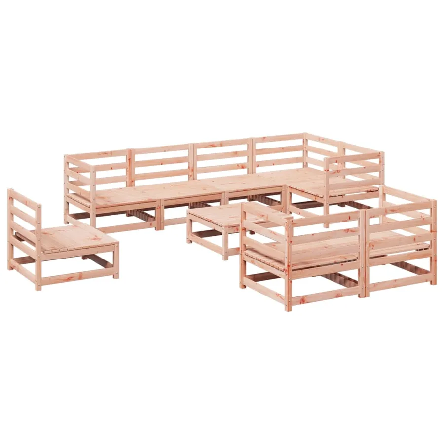 Salon de jardin 9 pcs bois massif sapin de douglas - 2