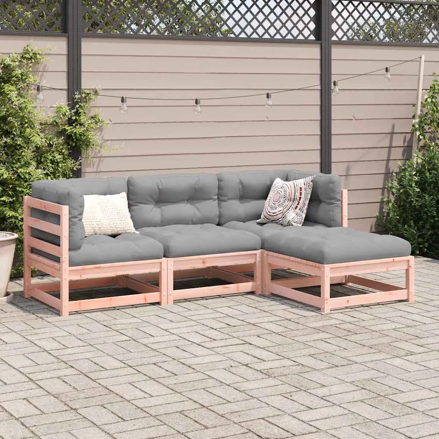 Salon de jardin 4 pcs bois massif sapin de douglas - 3