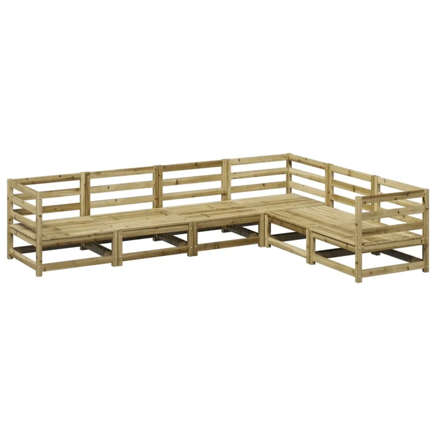 Salon de jardin 6 pcs bois de pin imprégné - 2