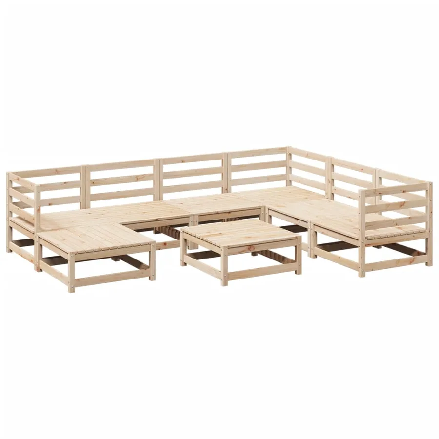 Salon de jardin 8 pcs bois de pin massif - 2