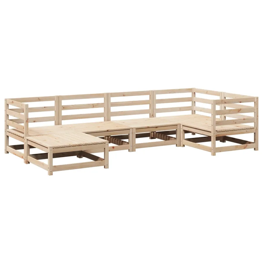 Salon de jardin 6 pcs bois de pin massif - 2