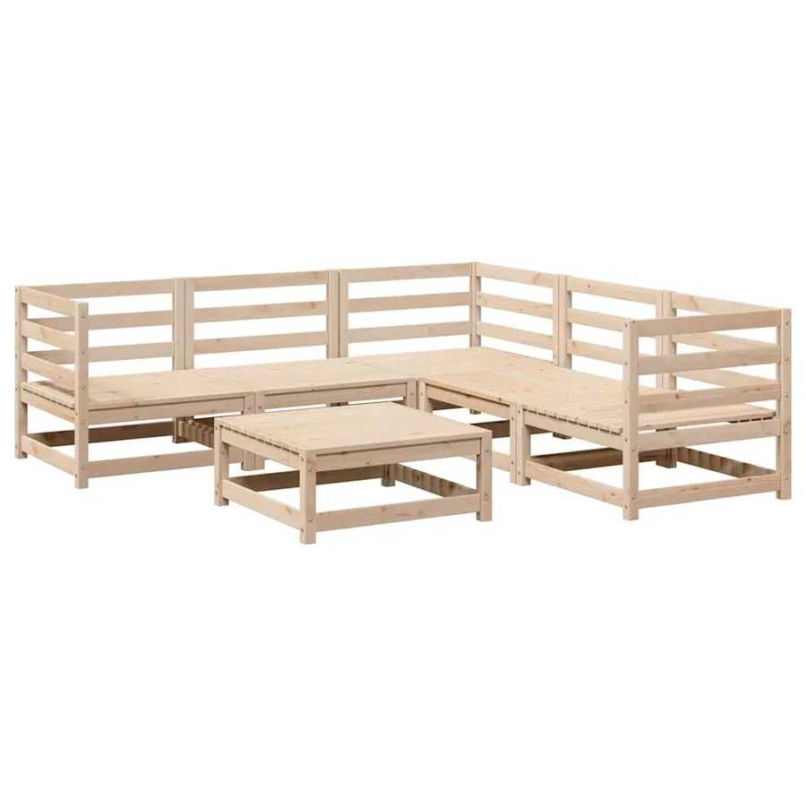Salon de jardin 6 pcs bois de pin massif - 2